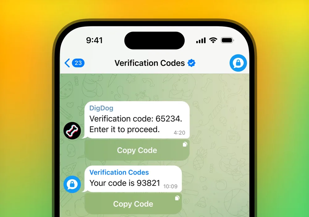 Vérification en deux étapes activée sur Telegram
