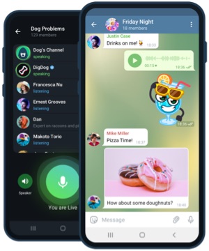 Aperçu Telegram sur iPhone avec interface soignée